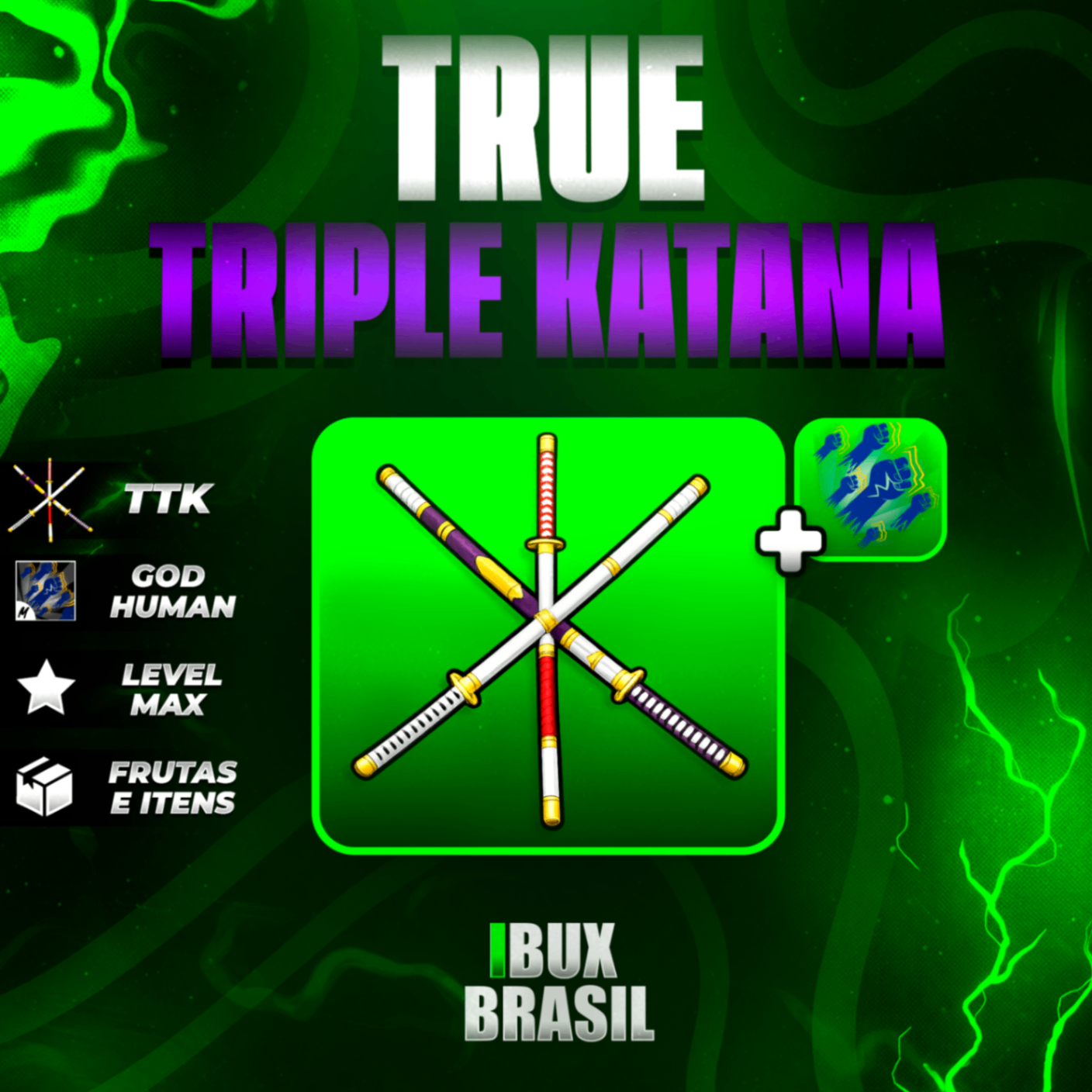 🗡️ LEVEL 2800 + GODHUMAN + TRUE TRIPLE KATANA  + FRUTAS E ITENS!