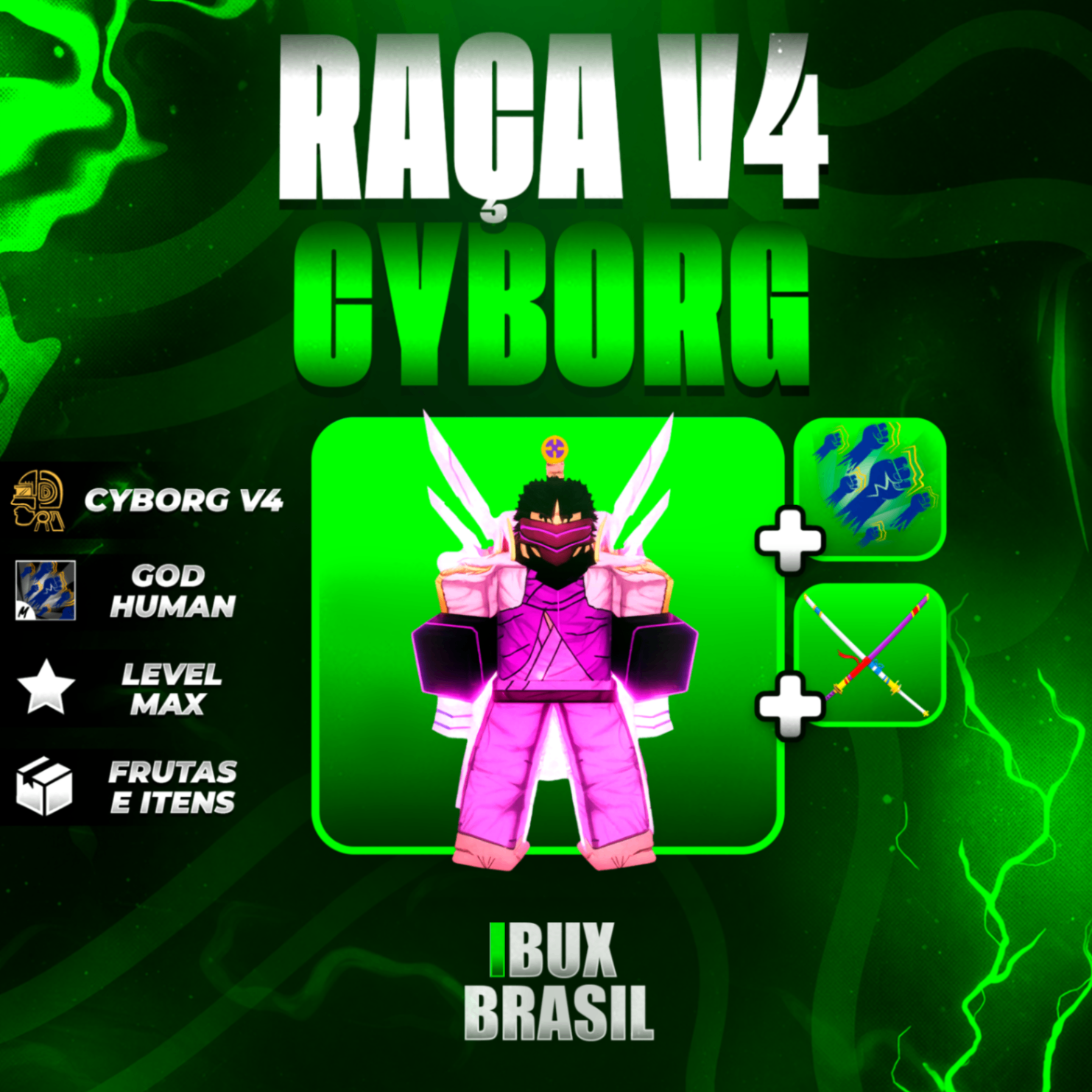 🤖 CYBORG V4 FULL + GODHUMAN + ITENS MÍTICOS!